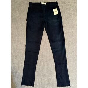Free People Dark Denim Stretch Ankle Skinny Jeggings Jeans Womens 28 Raw Hem